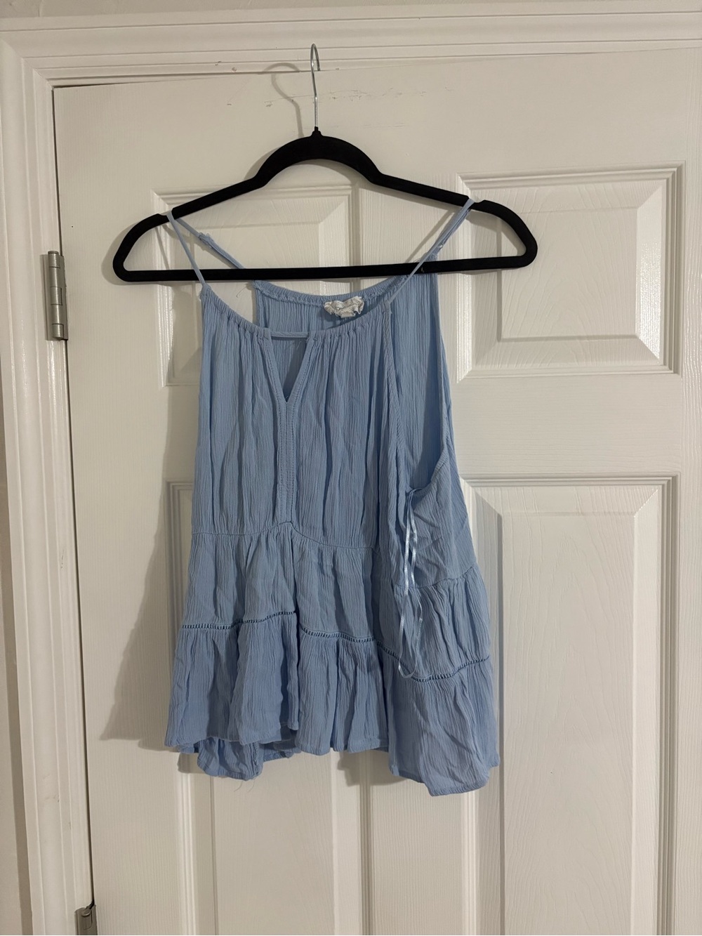 Hippie Rose Light Blue Tiered Spaghetti Strap Camisole